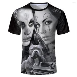 T-shirts pour hommes T-shirt pour hommes d'été Casual T-shirt à manches courtes Hip Hop Chemise Vêtements Mode Streetwear Beauté Bully Pitbull Crâne pour hommes