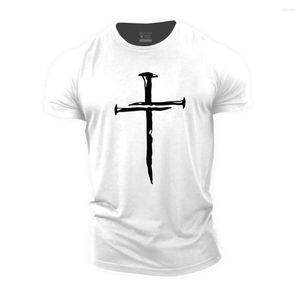 T-shirts pour hommes d'été T-shirt pour hommes Cross Graphic Pull O-col imprimé 3d surdimensionné Designer Top Solid Color Retro Clothing