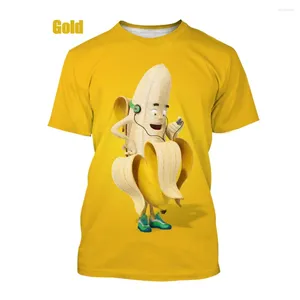 T-shirts pour hommes Hommes d'été et femme T-shirt Fun Banana Fruit Cartoon 3D Impression O-Cou Tee Unisexe Mode Casual Surdimensionné À Manches Courtes