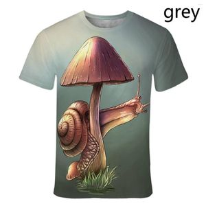 T-shirts pour hommes été hommes et femmes T-shirt 3d motif champignon drôle T-shirts pour femmes imprimé escargot mode T-shirts hauts