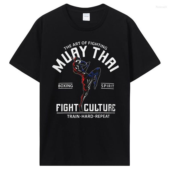 Camisetas de verano para hombre, camiseta de algodón de marca a la moda, camiseta fresca de Muay Thai, camiseta informal de Wai Kru Tailandia, camisetas Harajuku