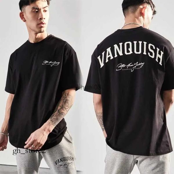 Camisetas para hombres Verano Hombres Moda Camiseta de algodón Vanquish Tops Tees Hombre Casual Y2K O-cuello Ropa Mujeres Manga corta Harajuku Streetwear 17