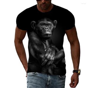 T-shirts hommes été hommes drôle singe graphique mode tendance personnalité 3D imprimé t-shirts hip hop haruku décontracté streetwear t-shirt
