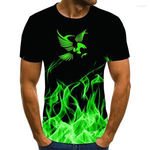 T-shirts pour hommes Hommes d'été Formes de flamme lumineuse T-shirt Tops attrayants pour une chemise confortable et charmante