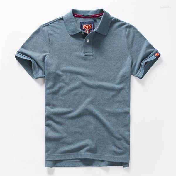 T-shirts pour hommes Été Hommes Polo Coton Solide Manches courtes Lettre Emblème brodé Chemise simple pour homme Taille M-3XL Vêtements