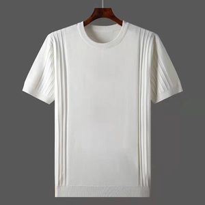 T-shirts pour hommes Summer Men's Super Thin Soft Manches courtes T-shirt décontracté Top Business Business O-Cou Knit Bottom L142 230410