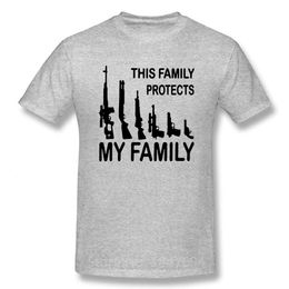 T-shirts voor heren Summer Men Korten Cartoon T-shirt met korte mouwen Dit gezin beschermt mijn familiewapens Wapens Grappige bedrukte T-shirt Tops L230515