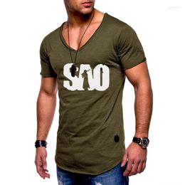 Camisetas para hombre, camiseta de verano para hombre, camiseta de Anime Sword Art Online SAO para hombre, manga corta con cuello en V, moda informal de algodón ajustada para hombre