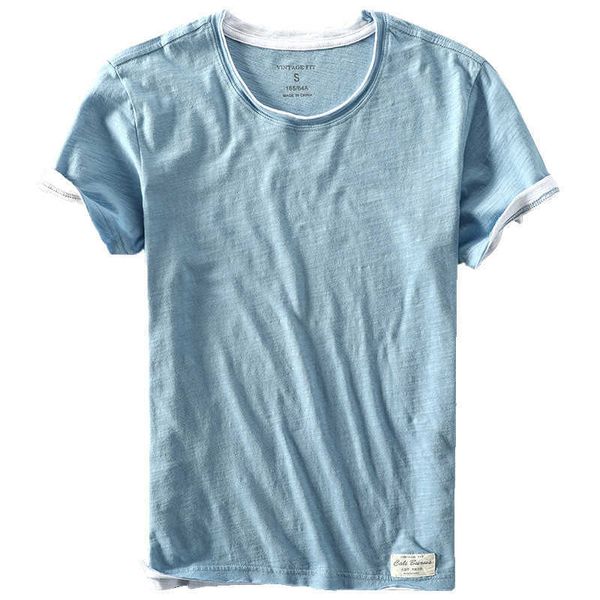 Camisetas para hombres Verano Hombres Camiseta Moda Marca Japonés Bambú Algodón Color Sólido Manga Corta Masculino Casual Simple Fino Blanco Top Tees Y2302