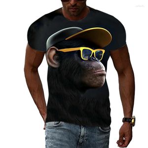 Mannen T Shirts Zomer Mannen T-shirt 3D Cool Monkey Print T-shirt Fashion Oversized Shirt Hip Hop Tops Tee Vrouwen tees Dier Kinderkleding