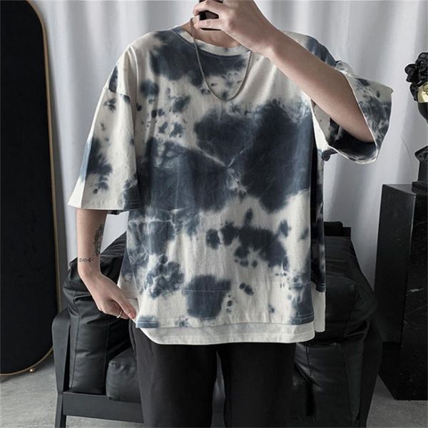 Camisetas para hombre, camisetas de verano para hombre, camisetas de tendencia Tie-tinte dibujo, camisetas de manga corta con cuello redondo para hombre, camiseta para hombre