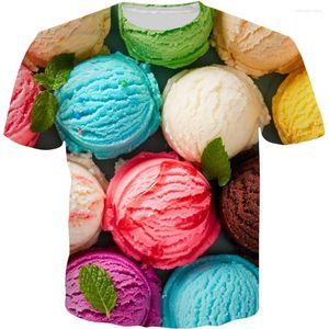 Heren T-shirts Zomer Mannen Dames Mode 3D T-shirt Kleurrijke Ijsprint Kinderen Volwassen Coole Kleding Shirt Outdoor Sport T-shirts Plus