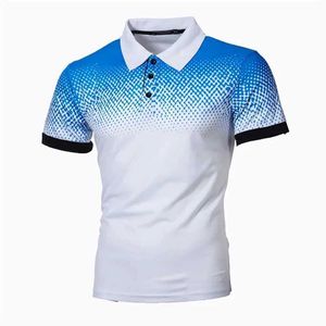 T-shirts voor heren zomerheren contrast kleur poloshirt ademende golf polo t-shirt sport shirts casual werk korte mouwen tops zakelijke kleding j240509