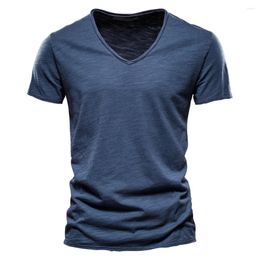 Heren t shirts zomerheren katoen v-hals korte mouw t-shirt verkoopt blauw dunne plus size t-shirt xxxl jongens casual oversized shirt