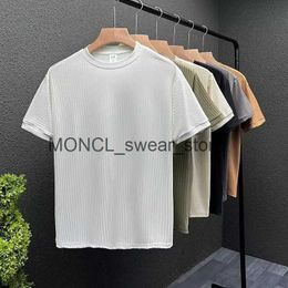 Camisetas masculinas para hombres de verano secado rápido camiseta deportiva de manga corta seda de seda casual ultra delgada de color sólido