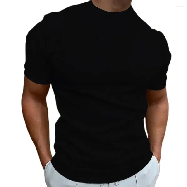 T-shirts pour hommes Été Hommes Couleur Solide Chemise à manches courtes Mode Slim Daily Street Casual XS-6XL Taille Tops Homme Tshirt Vêtements 2023