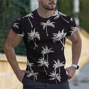 T-shirts voor heren Zomer Heren T-shirt 3d Kokosnoot Tr Print Tops O-hals Hawaiiaanse korte Slve Ts Mode Strand Mannelijke kleding Oversized T-shirt T240325