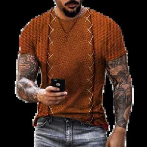 T-shirts pour hommes Été Hommes T-shirt Drôle 3D Impression visuelle Tops surdimensionnés Lâche Court Slve Hommes Vêtements Vintage Strt Solide Modèle TS Y240314