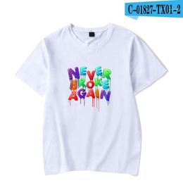 Camisetas para hombres Camiseta para hombre de verano Hip Hop Rapero Cantante Youngboy Nunca se rompió de nuevo Camiseta de algodón de manga corta Camiseta gráfica C268P