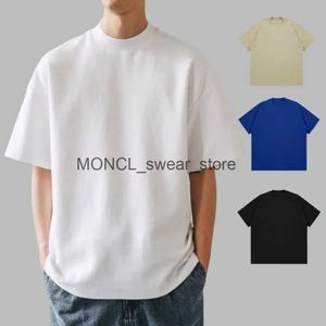 T-shirts voor heren zomerheren t-shirt ronde nek korte mouwen Korte mouwen massieve kleur zacht ademende dunne ritssluiting losse casual en stijl paar top H240416