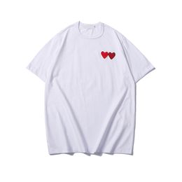 T-shirts pour hommes T-shirts pour hommes d'été Cdgs Play T-shirt Commes Manches courtes Femmes Des Badge Garcons Broderie Coeur Rouge Amour 10 LM8K LM8K