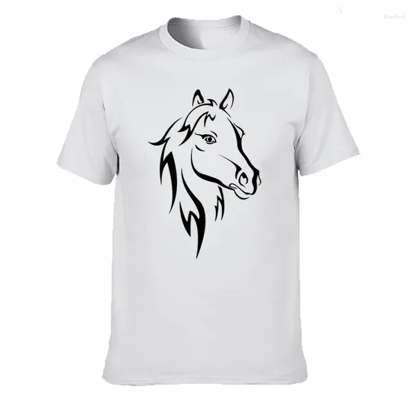 T-shirts pour hommes T-shirts pour hommes d'été Mode Fine Horse Imprimé Hipster Tshirt Haute Qualité O-cou Manches Courtes Coton T-shirts Occasionnels Plus Taille