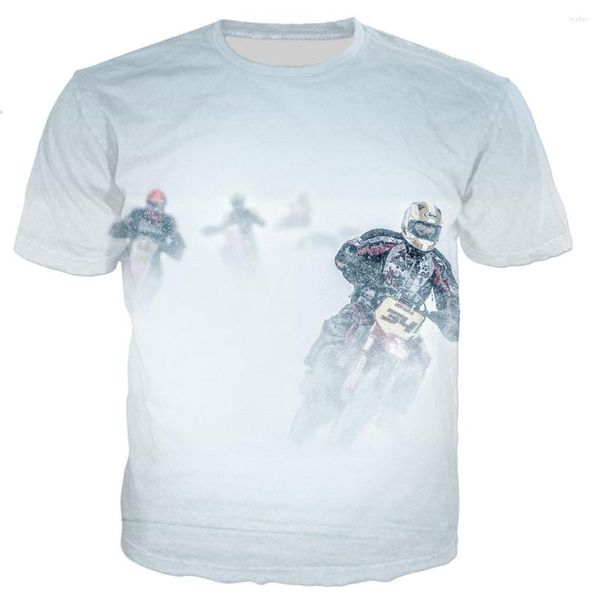 T-shirts pour hommes été moto motocross t-shirt imprimé en 3D hommes femmes décontracté surdimensionné hauts t-shirts à manches courtes motard course vêtements garçons