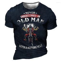 T-shirts hommes Summer Moto T-shirt pour hommes Motor Biker 3D Imprimer Vintage manches courtes Old Man Tee Shirt Homme Moto Racing Camiseta