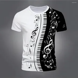 T-shirts voor heren Zomer Muzieknoot T-shirts Piano 3D Print Street chic Heren Dames Mode Oversized shirt met korte mouwen Kinderen Tees Tops Kleding