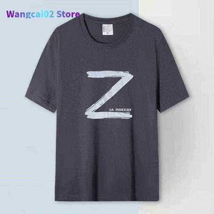 Camisetas de hombre Novedad de verano 100% algodón Casual Rusia victoria Z camiseta de manga corta con cuello redondo para hombre camisetas clásicas de talla grande 020723H