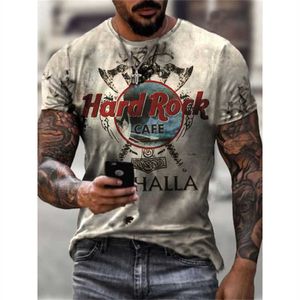 Heren T-shirts Zomer Nieuwe hard rock 3D Vortex heren t-shirt mode casual ronde ronde nek korte mouwen Harajuku hiphop trend oversized t-shirt T230103