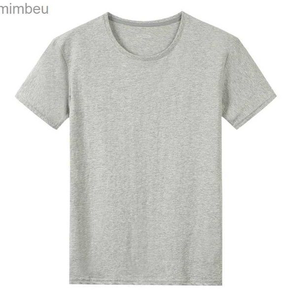 T-shirts homme Été nouveaux hommes 100% coton T-Shirt couleur unie doux au toucher tissu hommes hauts basiques t-shirts décontracté hommes vêtements hauts à la mode TeesL240110