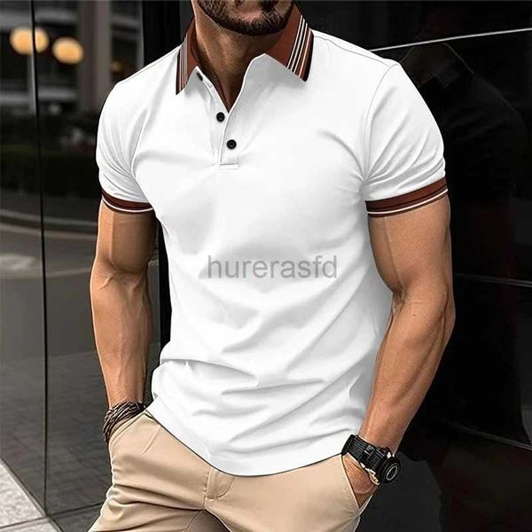 Camisetas para hombres Summer Nuevo polo para hombre con collar de alta calidad manga corta de bolsillo de bolsillo falso moda size europeo sh 2445