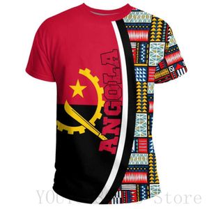 T-shirts pour hommes Été Nouveau drapeau national Angola Imprimer Pull à col rond à manches courtes Casual Loose Fashion Street T-shirt 022223H