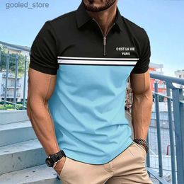 T-shirts pour hommes Été nouveau polo décontracté mode tendance vêtements de sport rue vêtements de plage Q240316