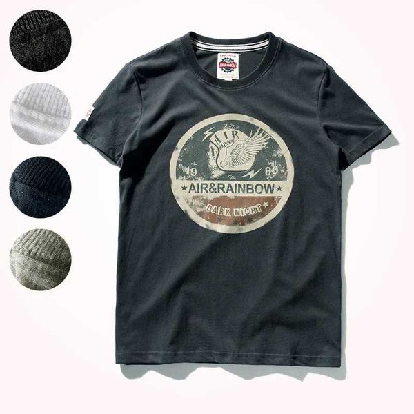 Camisetas para hombres Verano Nueva camiseta estampada de manga corta con cuello en O para hombre Moda 100% algodón Lavado Viejo Tela suelta dibujada Top casual grande J240221