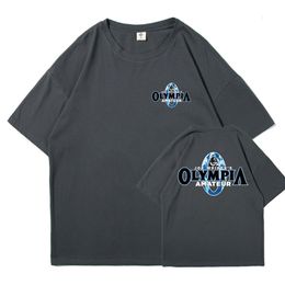 T-shirts pour hommes Été OLYMPIA Hommes Gymnases 100% coton T-shirt à manches courtes Hommes Causal O-cou Basic T-shirts Homme Haute Qualité Tops Vêtements 230503