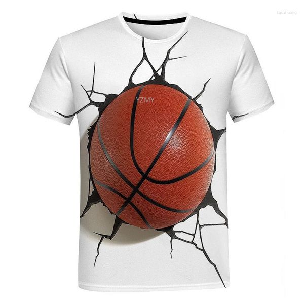 T-shirts pour hommes été basket-ball en plein air chemise imprimée 3d T-shirt surdimensionné loisirs col rond manches courtes mode matériel à séchage rapide hauts