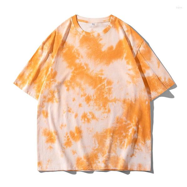 T-shirts pour hommes T-shirt surdimensionné d'été Hommes Tie-Dye imprimé Baggy Tees Mode Coréenne Street Vêtements à manches courtes Tops Mâle Femelle Plus