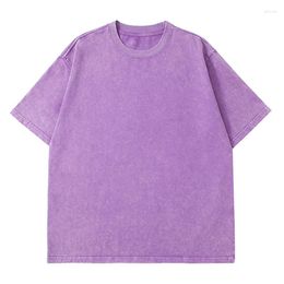 T-shirts pour hommes été surdimensionnés Vintage T-shirts hommes et femmes coton lavé t-shirts mode rue coréenne hauts à manches courtes vêtements homme