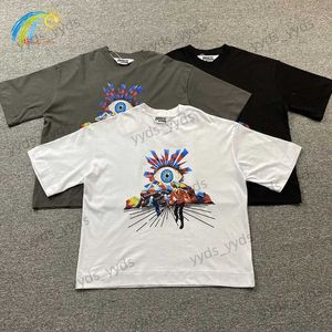 T-shirts pour hommes Été surdimensionné Styorful Eye Print T-shirt Tee de haute qualité 100% coton Charcoal Gris Noir Blanc Maison des erreurs T-shirt T240112