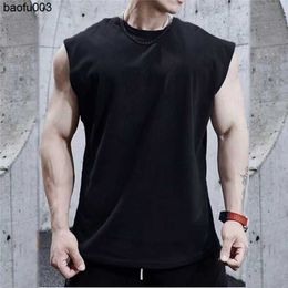 T-shirts voor heren Summer Plain Mens Fitness Singlets Losse mesh Tops Bodybuilding Tank Top Men Gym Kleding Sporting Oversized Muscle Shirt J230522