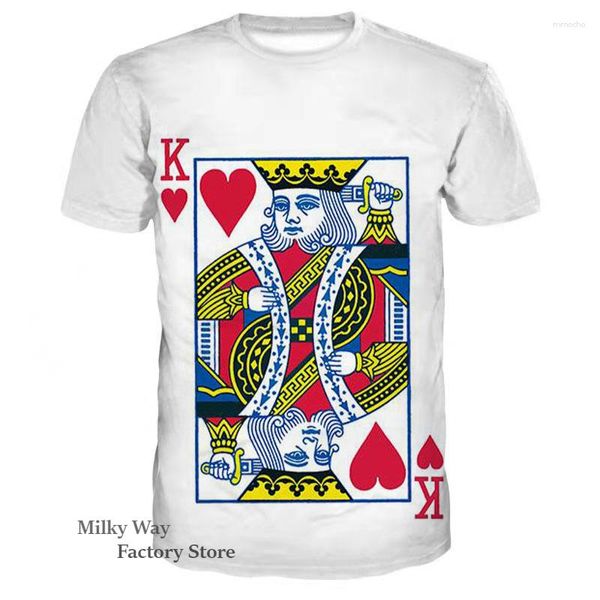 T-shirts pour hommes Summer Poker JQK Imprimer T-shirt Mâle Mode Vêtements de sport en plein air Vintage Streetwear Casual TopsTees quotidiens