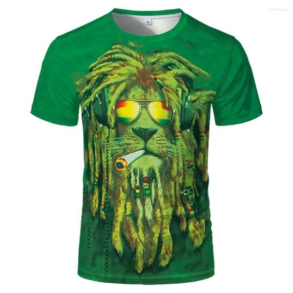 Camisetas para hombre Productos de verano Camisetas Estampados de leones Diseño elegante en 3D Llamativo para mujer