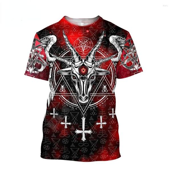 T-shirts pour hommes été Satan diable hommes impression 3D T-shirts à manches courtes mode Harajuku unisexe hauts