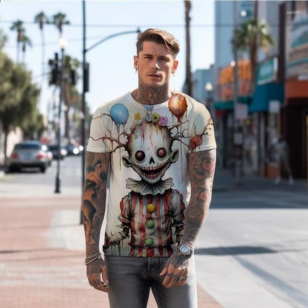 T-shirts pour hommes Summer -shirt Clown Doll Imprimé en 3D Style gothique Tendance de la mode décontractée