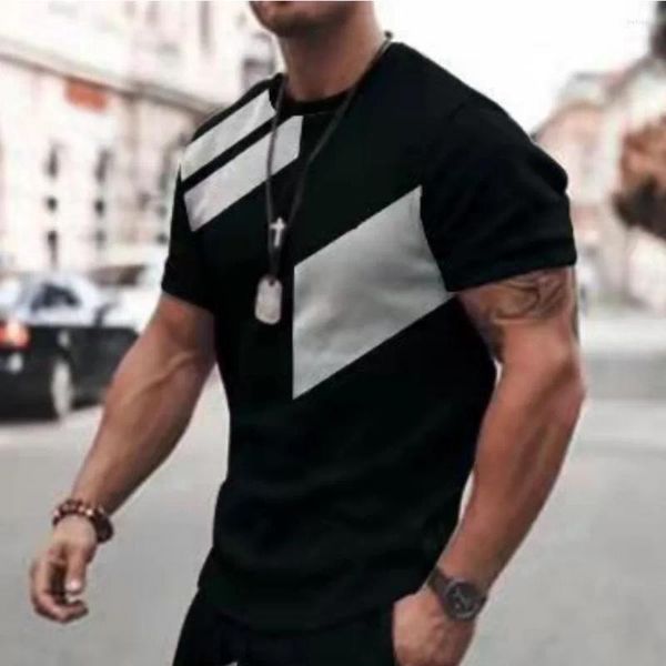 T-shirts pour hommes Chemise d'été pour hommes Plaid Stripe Imprimer Vêtements de haute qualité Tous les jours Casual Top Holiday Voyage T-shirt à manches courtes