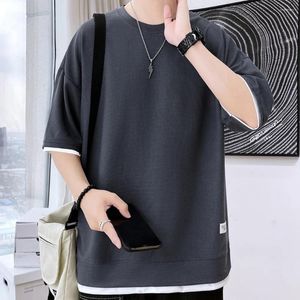 Heren T-shirts Zomer Shirt Mannen Hiphop Effen Kleur Streetwear Tops Korte Mouw T-shirt Mode Kleding 2024 Ademen Cool