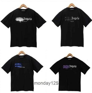 T-shirts pour hommes Chemise d'été Palms Palmangel City Inkjet Graffiti Letter Printing Voilier à manches courtes pour femmes Casual Tees Dz81