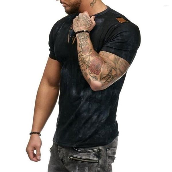 Hommes t-shirts été chemise couleur unie motif décontracté mode revers manches courtes imprimé Streetwear doux noir 2023 vêtements bouton